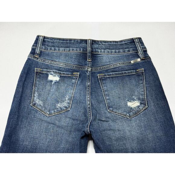 KanCan Women's Distressed Raw Hem Tapered Leg Jeans - Size 7 (27x26.5) - Picture 4 of 7